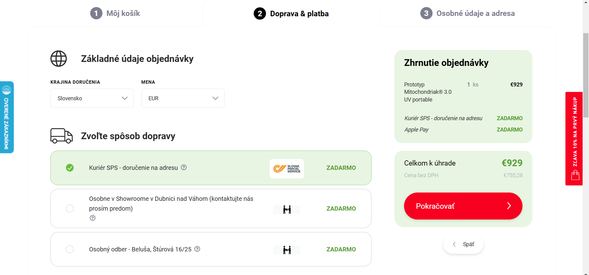 EasyLight mitochondriak Platba BTC kryptomenami 2